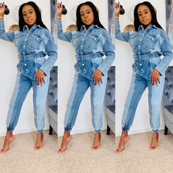 Denim Jumpsuit - Picture 2 of 4